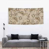 Beige Hawaii Palaka Cowboy Tapestry Hawaiian Paniolo Festival Spirit