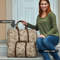 Beige Hawaii Palaka Cowboy Travel Bag Hawaiian Paniolo Festival Spirit
