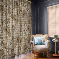Beige Hawaii Palaka Cowboy Window Curtain Hawaiian Paniolo Festival Spirit