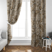 Beige Hawaii Palaka Cowboy Window Curtain Hawaiian Paniolo Festival Spirit