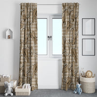 Beige Hawaii Palaka Cowboy Window Curtain Hawaiian Paniolo Festival Spirit