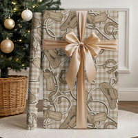 Beige Hawaii Palaka Cowboy Wrapping Paper Hawaiian Paniolo Festival Spirit