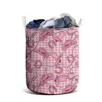 Pink Hawaii Palaka Cowboy Laundry Basket Hawaiian Paniolo Festival Spirit