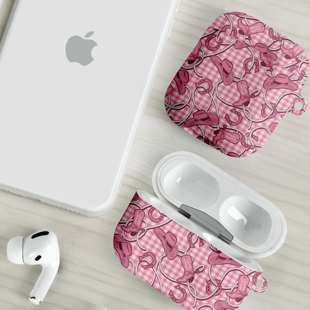 Pink Hawaii Palaka Cowboy AirPods Case Hawaiian Paniolo Festival Spirit