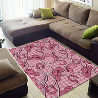 Pink Hawaii Palaka Cowboy Area Rug Hawaiian Paniolo Festival Spirit