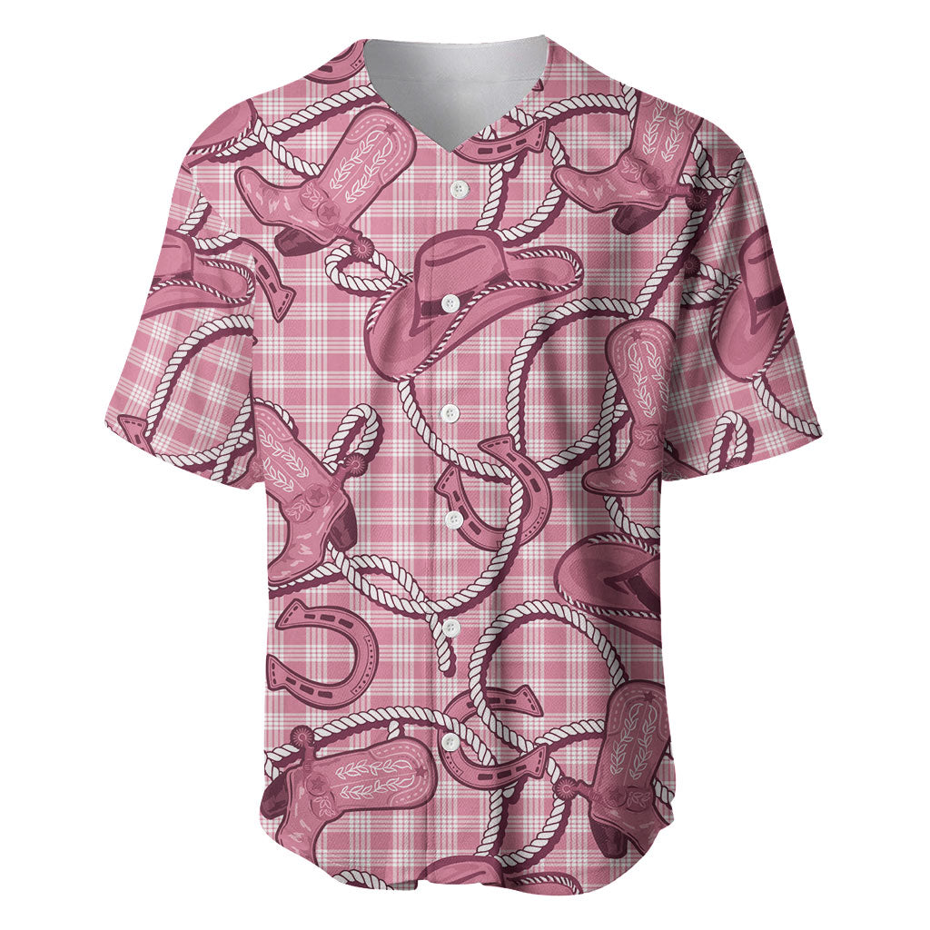 Pink Hawaii Palaka Cowboy Baseball Jersey Hawaiian Paniolo Festival Spirit LT19 Pink - Polynesian Pride