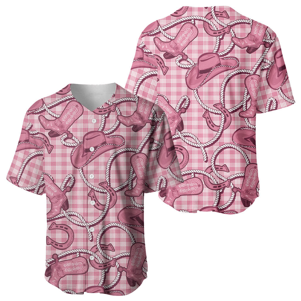 Pink Hawaii Palaka Cowboy Baseball Jersey Hawaiian Paniolo Festival Spirit
