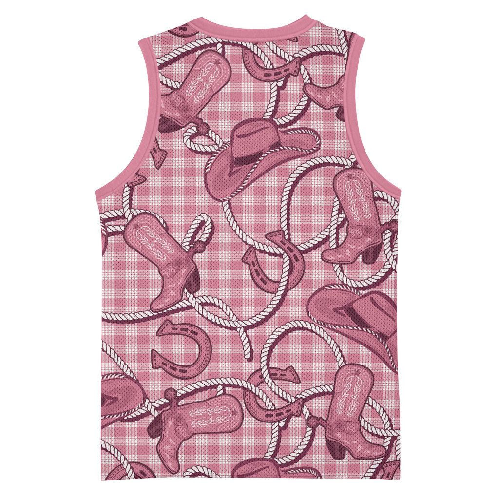 Pink Hawaii Palaka Cowboy Basketball Jersey Hawaiian Paniolo Festival Spirit