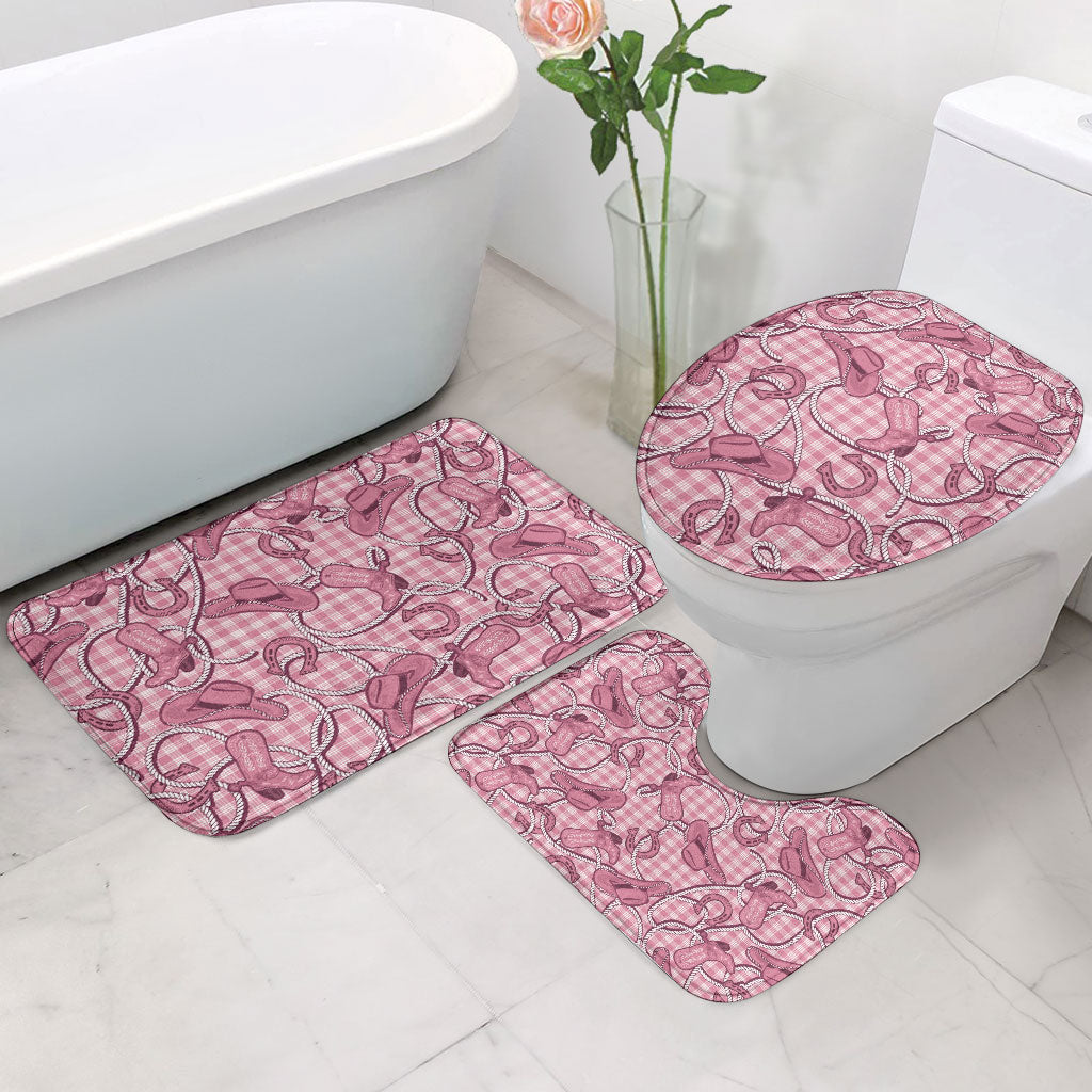 Pink Hawaii Palaka Cowboy Bathroom Set Hawaiian Paniolo Festival Spirit