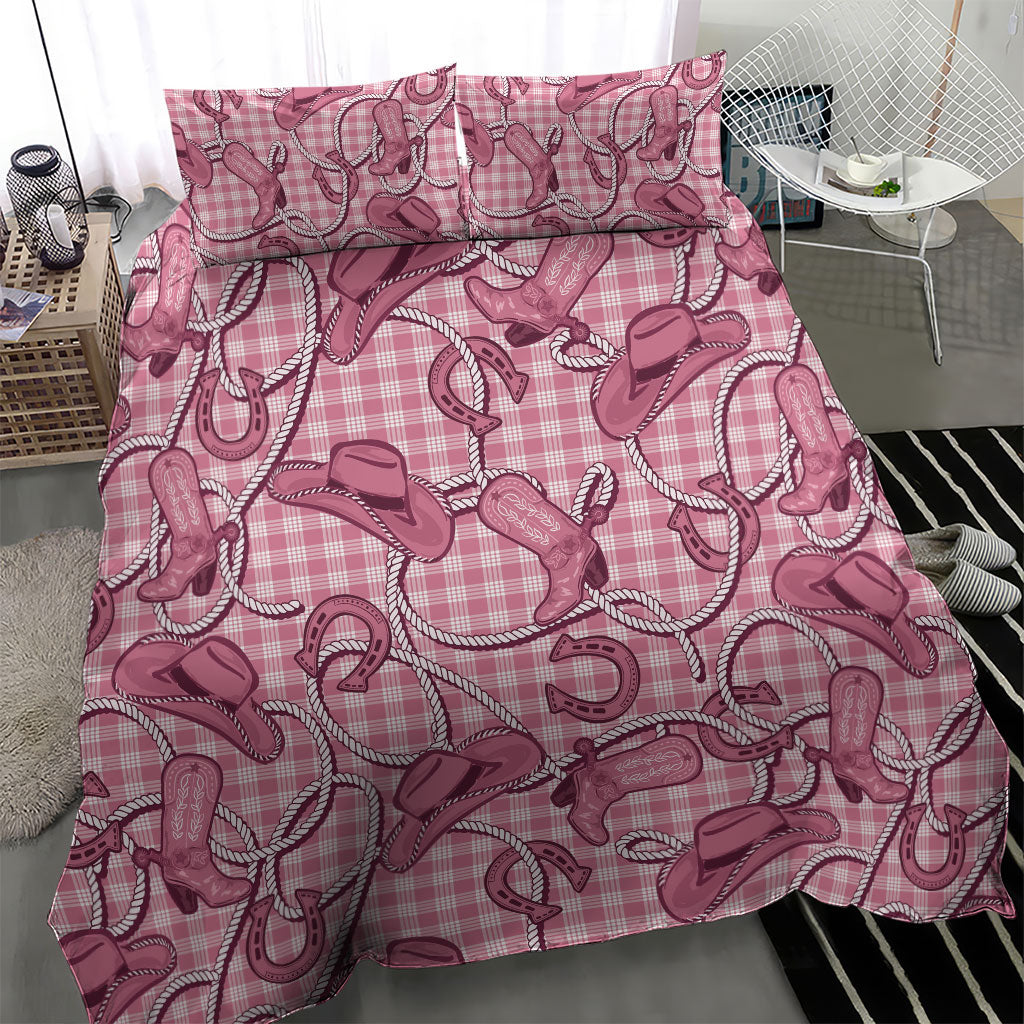 Pink Hawaii Palaka Cowboy Bedding Set Hawaiian Paniolo Festival Spirit