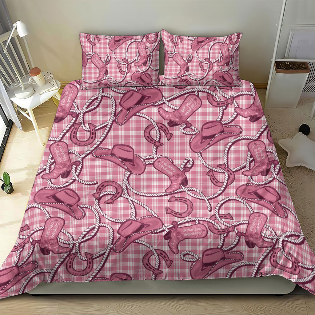 Pink Hawaii Palaka Cowboy Bedding Set Hawaiian Paniolo Festival Spirit