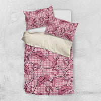 Pink Hawaii Palaka Cowboy Bedding Set Hawaiian Paniolo Festival Spirit
