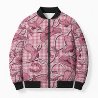 Pink Hawaii Palaka Cowboy Bomber Puffer Jacket Hawaiian Paniolo Festival Spirit