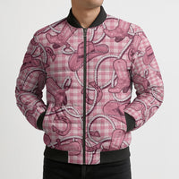 Pink Hawaii Palaka Cowboy Bomber Puffer Jacket Hawaiian Paniolo Festival Spirit