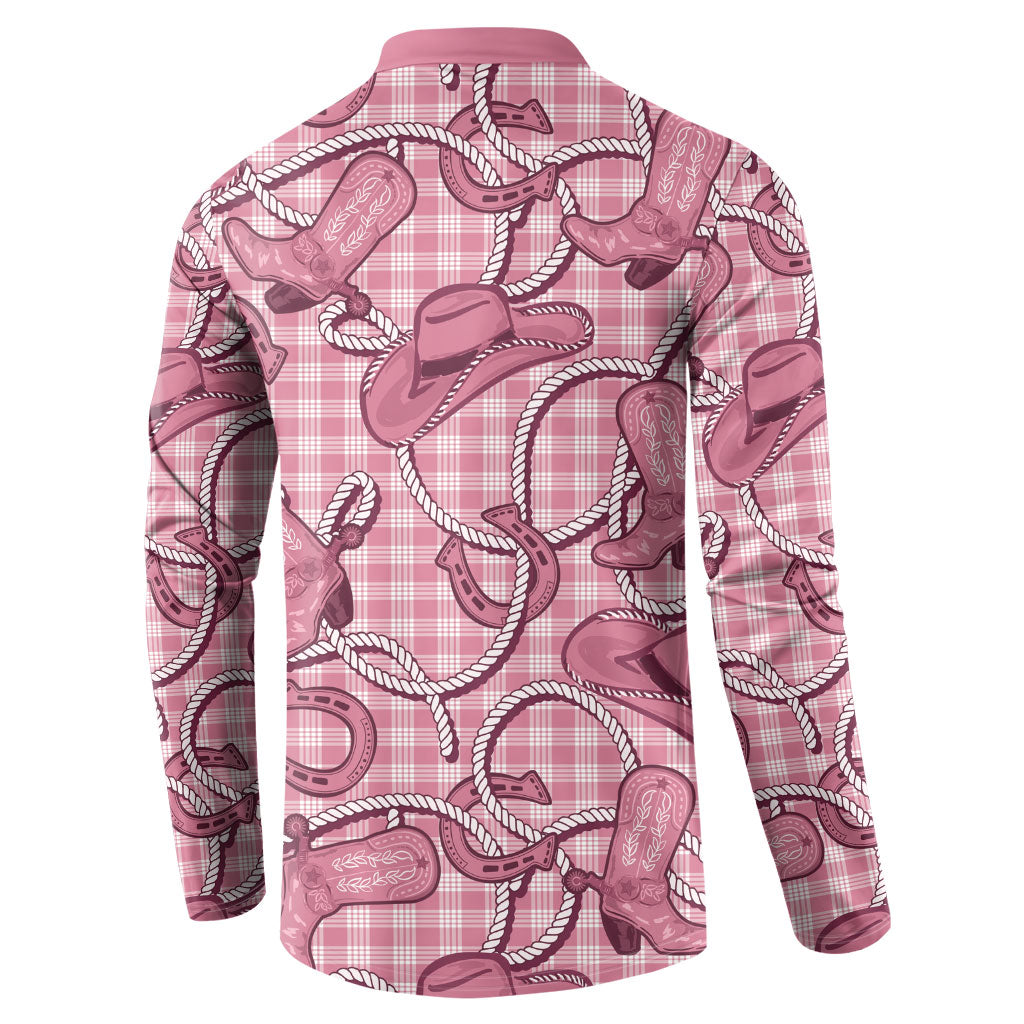 Pink Hawaii Palaka Cowboy Button Sweatshirt Hawaiian Paniolo Festival Spirit