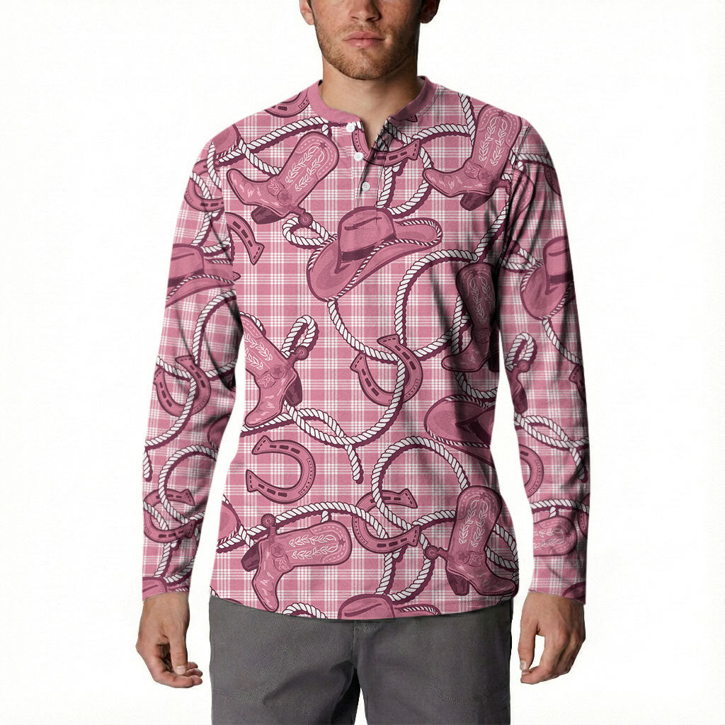 Pink Hawaii Palaka Cowboy Button Sweatshirt Hawaiian Paniolo Festival Spirit