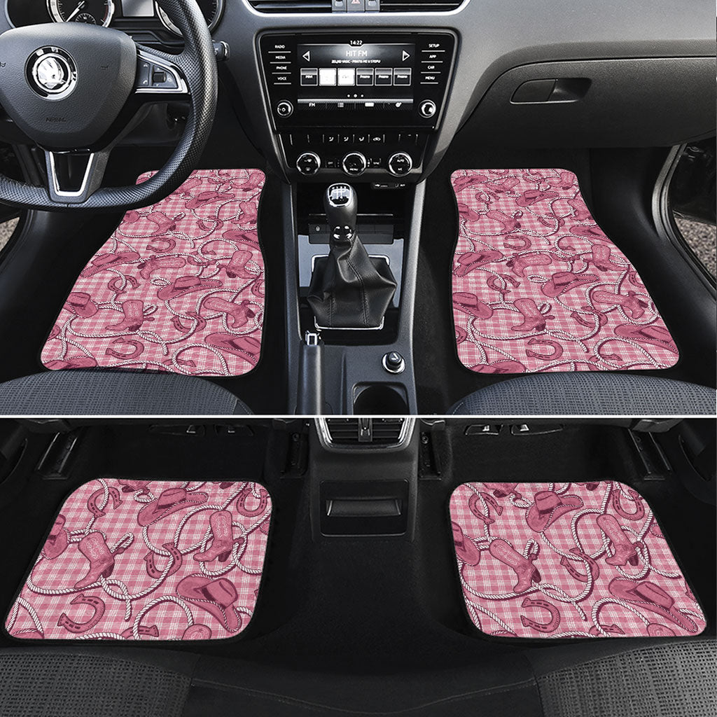 Pink Hawaii Palaka Cowboy Car Mats Hawaiian Paniolo Festival Spirit