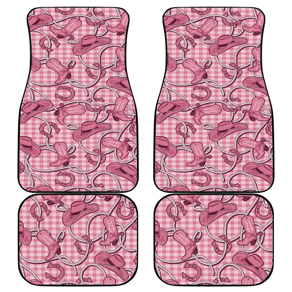 Pink Hawaii Palaka Cowboy Car Mats Hawaiian Paniolo Festival Spirit