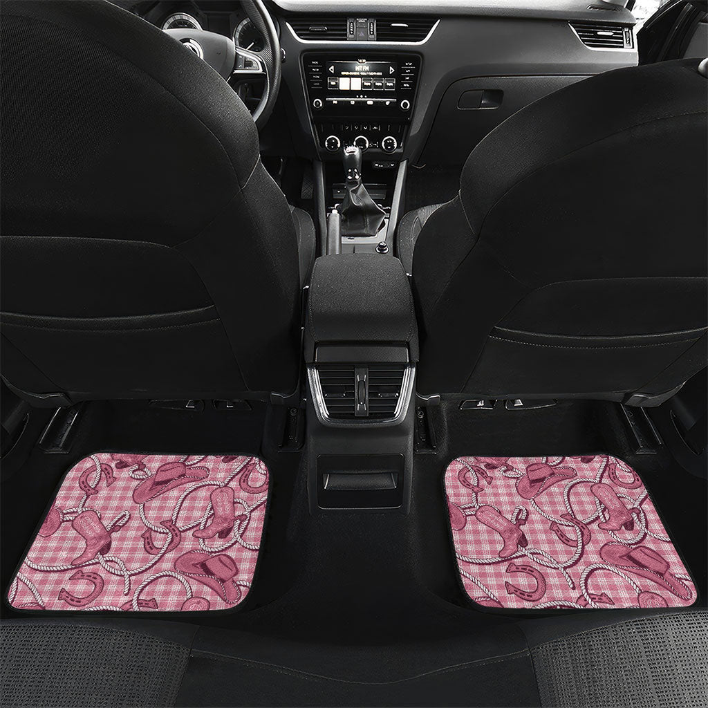 Pink Hawaii Palaka Cowboy Car Mats Hawaiian Paniolo Festival Spirit