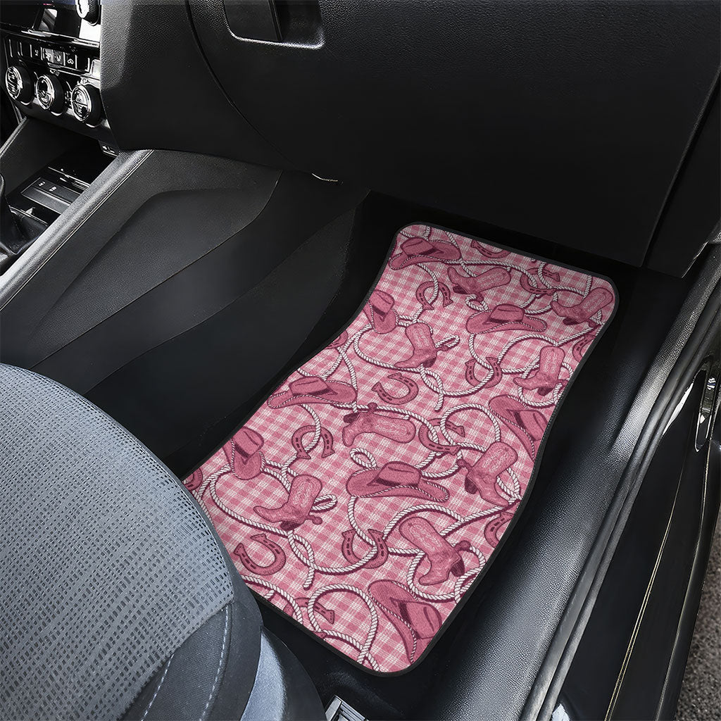 Pink Hawaii Palaka Cowboy Car Mats Hawaiian Paniolo Festival Spirit