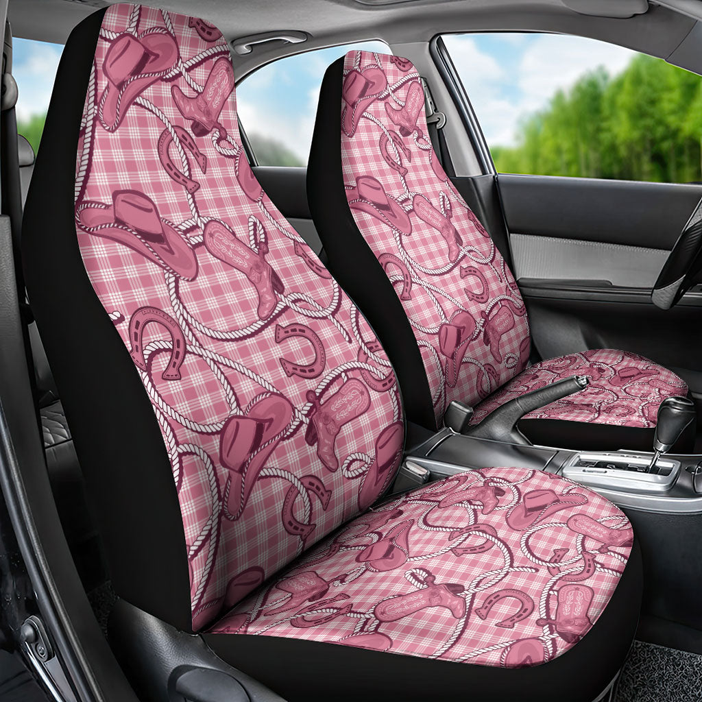 Pink Hawaii Palaka Cowboy Car Seat Cover Hawaiian Paniolo Festival Spirit
