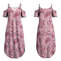 Pink Hawaii Palaka Cowboy Couples Matching Summer Maxi Dress and Hawaiian Shirt Hawaiian Paniolo Festival Spirit
