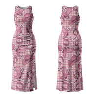 Pink Hawaii Palaka Cowboy Couples Matching Tank Maxi Dress and Long Sleeve Button Shirt Hawaiian Paniolo Festival Spirit