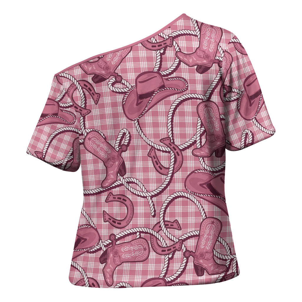 Pink Hawaii Palaka Cowboy Cross Shoulder Shirt Hawaiian Paniolo Festival Spirit