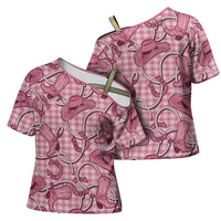 Pink Hawaii Palaka Cowboy Cross Shoulder Shirt Hawaiian Paniolo Festival Spirit