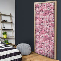 Pink Hawaii Palaka Cowboy Door Cover Hawaiian Paniolo Festival Spirit