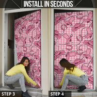 Pink Hawaii Palaka Cowboy Door Cover Hawaiian Paniolo Festival Spirit