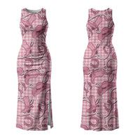 Pink Hawaii Palaka Cowboy Family Matching Tank Maxi Dress and Hawaiian Shirt Hawaiian Paniolo Festival Spirit