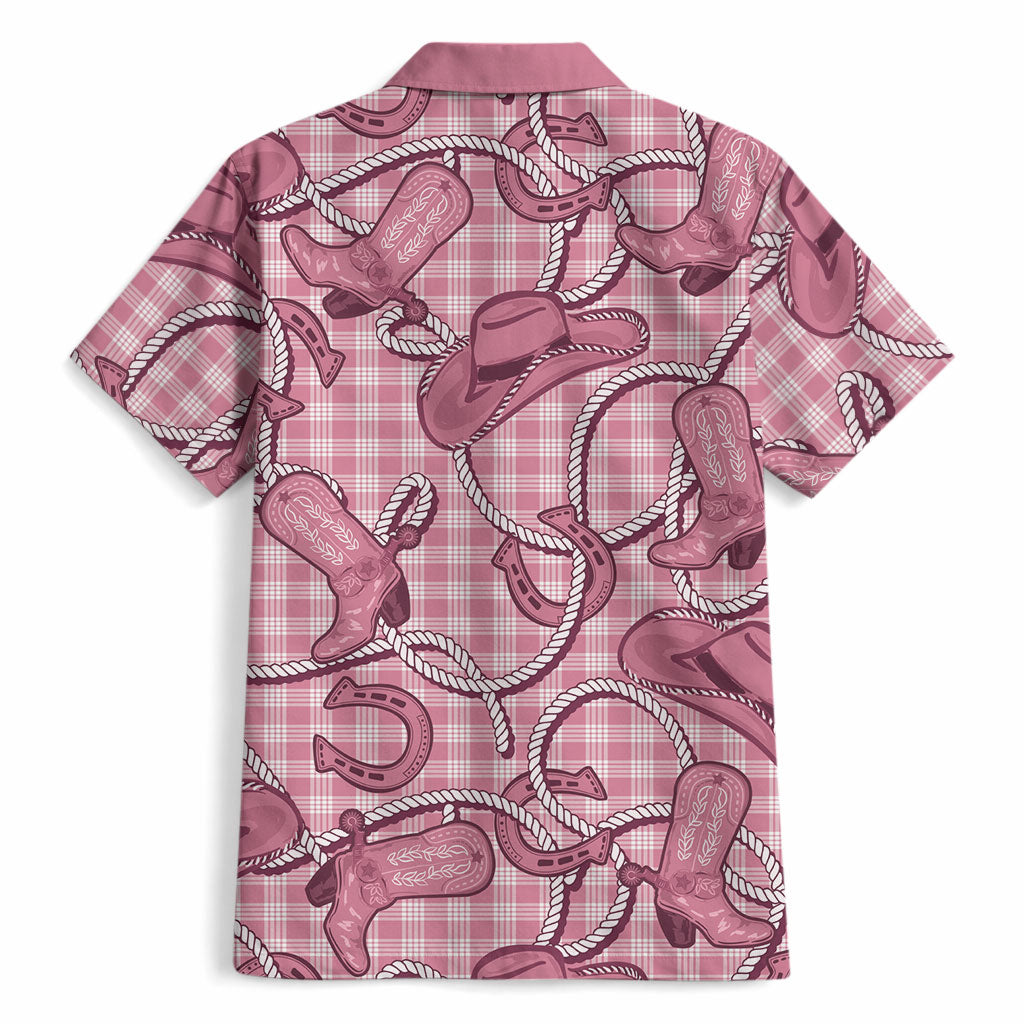 Pink Hawaii Palaka Cowboy Hawaiian Shirt Hawaiian Paniolo Festival Spirit