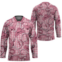 Pink Hawaii Palaka Cowboy Hockey Jersey Hawaiian Paniolo Festival Spirit