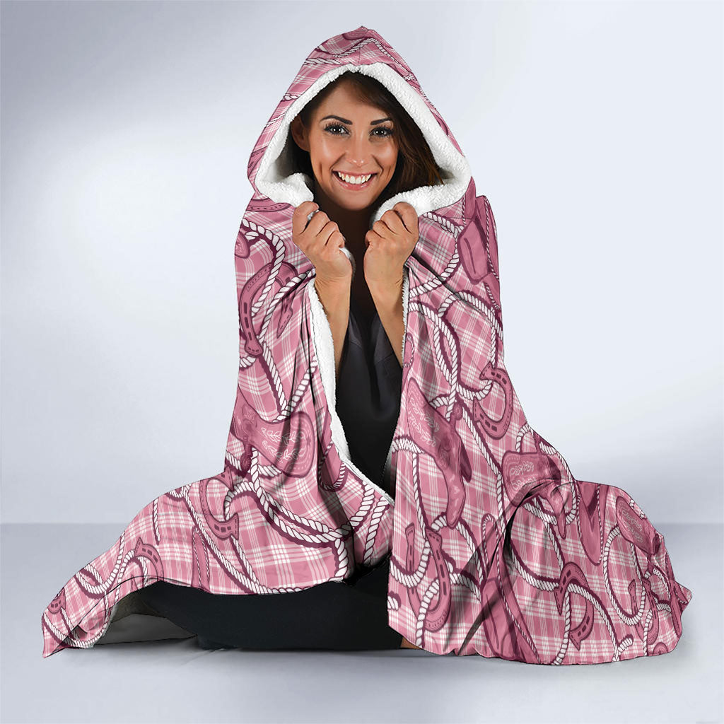 Pink Hawaii Palaka Cowboy Hooded Blanket Hawaiian Paniolo Festival Spirit