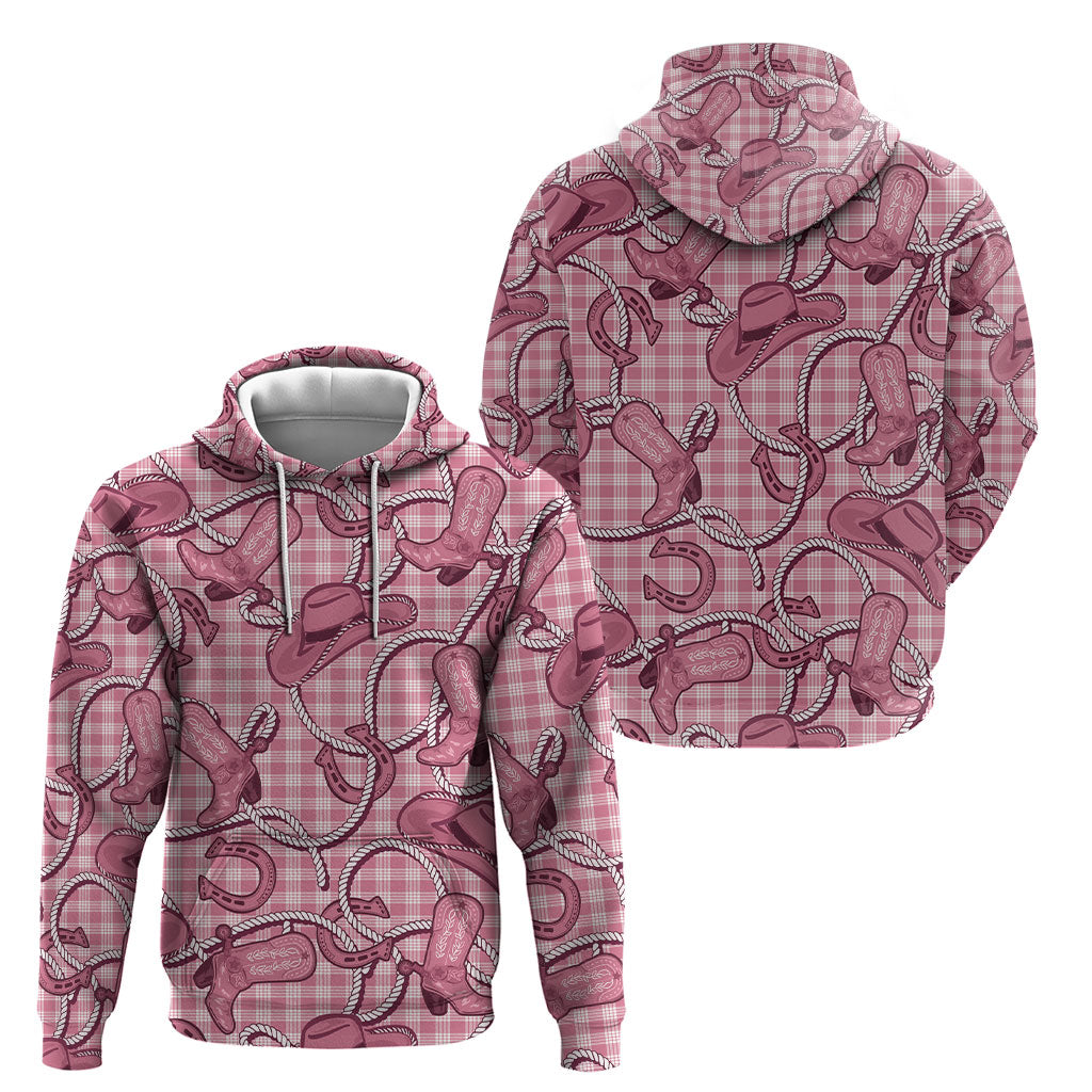 Pink Hawaii Palaka Cowboy Hoodie Hawaiian Paniolo Festival Spirit
