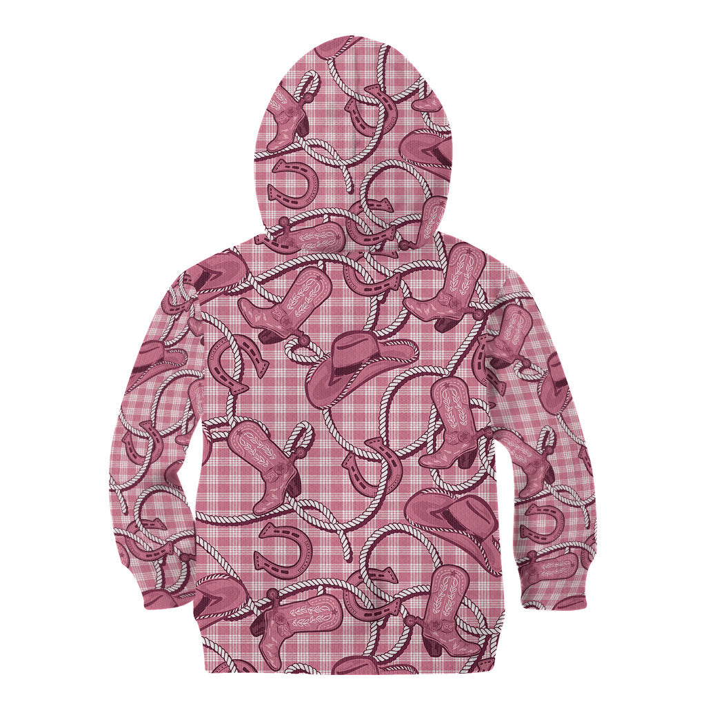 Pink Hawaii Palaka Cowboy Kid Hoodie Hawaiian Paniolo Festival Spirit