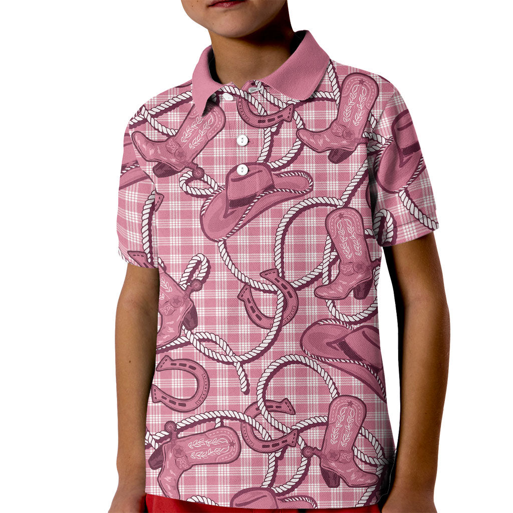 Pink Hawaii Palaka Cowboy Kid Polo Shirt Hawaiian Paniolo Festival Spirit