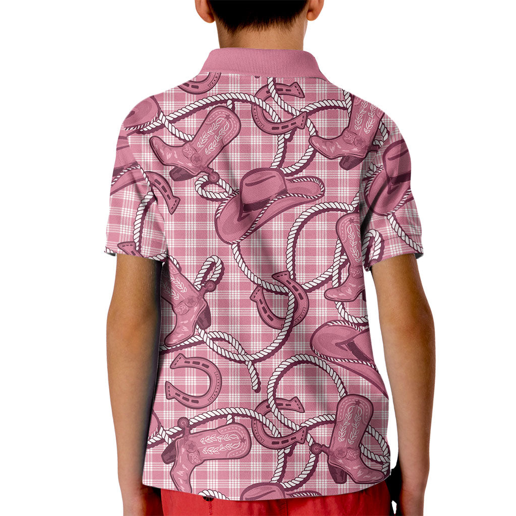 Pink Hawaii Palaka Cowboy Kid Polo Shirt Hawaiian Paniolo Festival Spirit