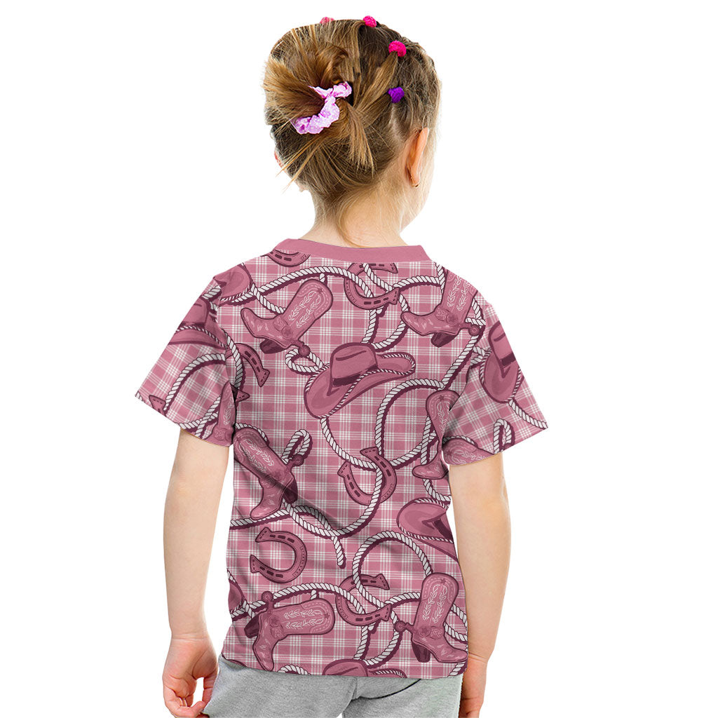 Pink Hawaii Palaka Cowboy Kid T Shirt Hawaiian Paniolo Festival Spirit