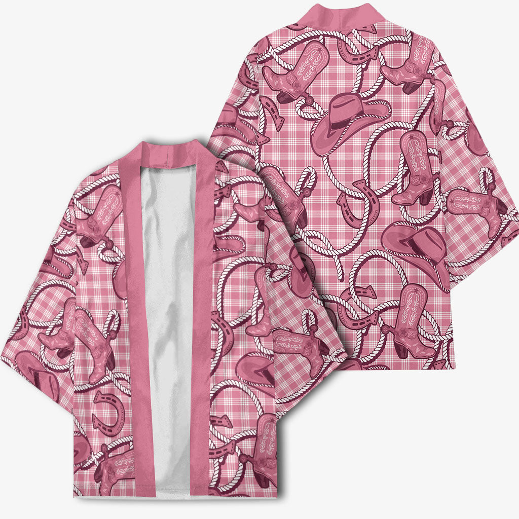 Pink Hawaii Palaka Cowboy Kimono Hawaiian Paniolo Festival Spirit