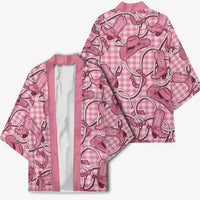 Pink Hawaii Palaka Cowboy Kimono Hawaiian Paniolo Festival Spirit