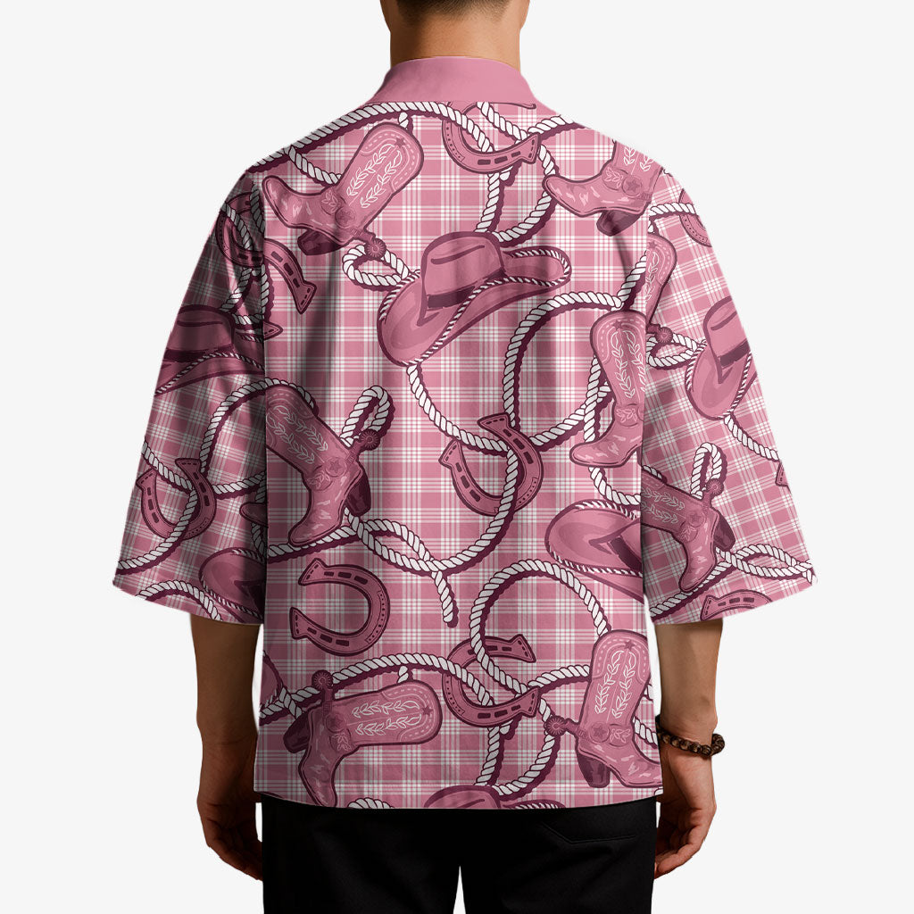 Pink Hawaii Palaka Cowboy Kimono Hawaiian Paniolo Festival Spirit