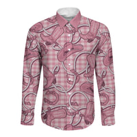 Pink Hawaii Palaka Cowboy Long Sleeve Button Shirt Hawaiian Paniolo Festival Spirit