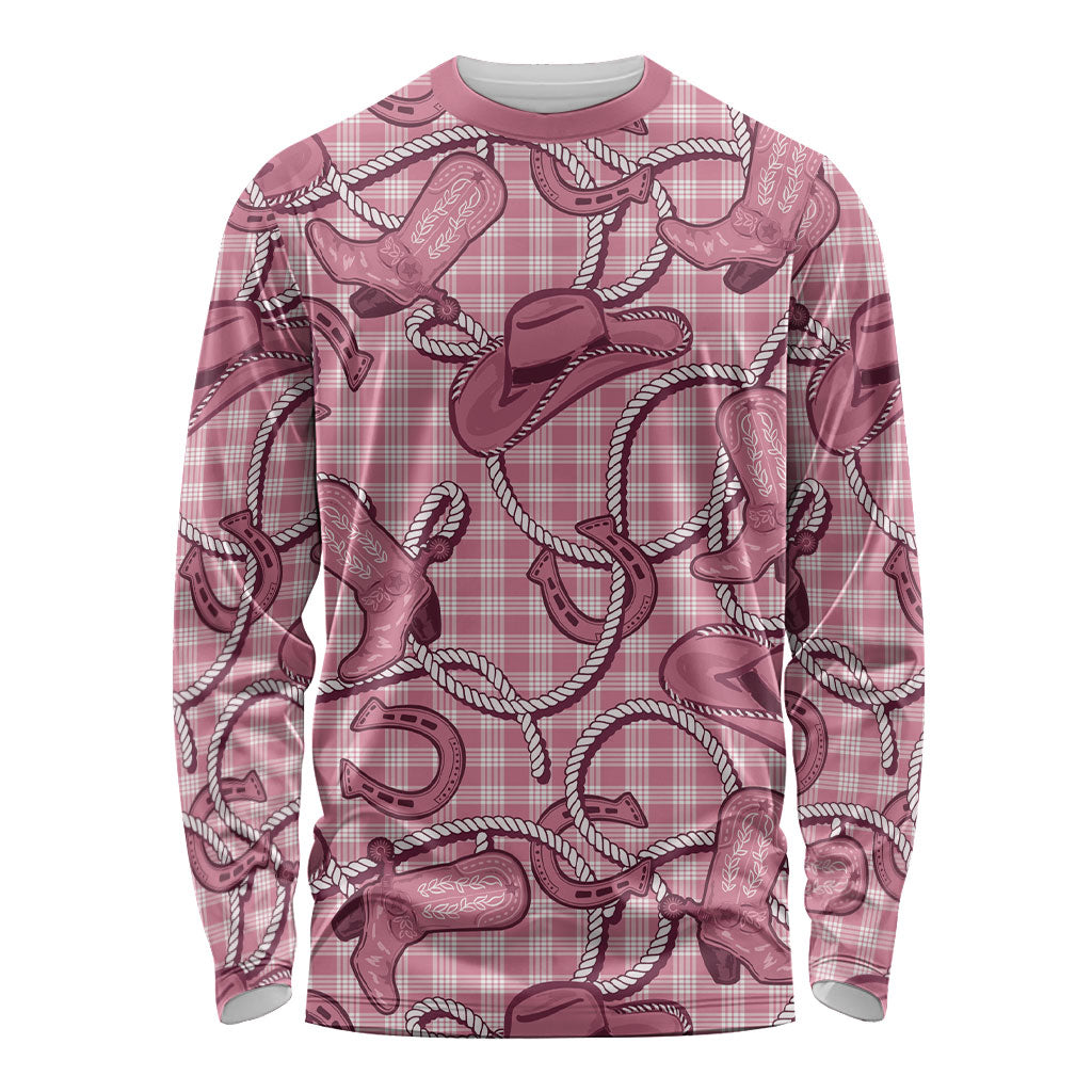 Pink Hawaii Palaka Cowboy Long Sleeve Shirt Hawaiian Paniolo Festival Spirit