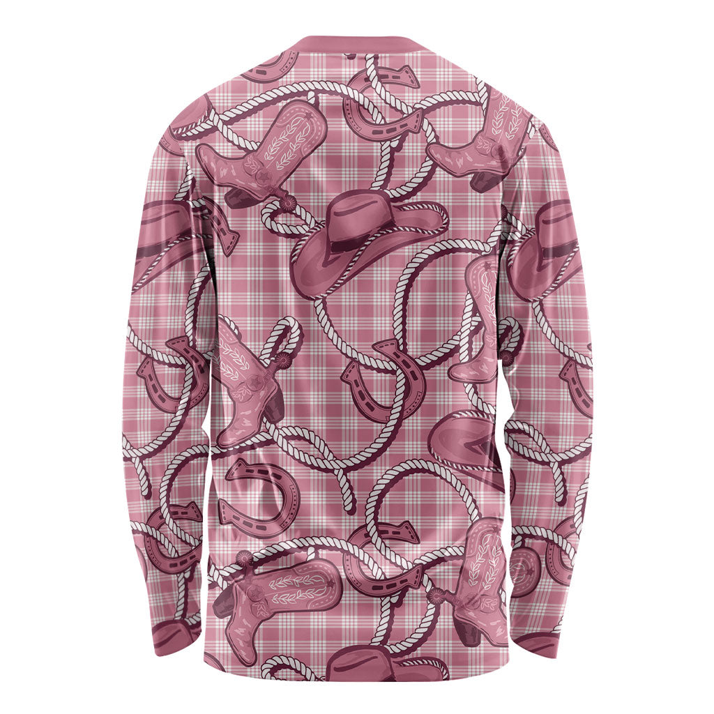 Pink Hawaii Palaka Cowboy Long Sleeve Shirt Hawaiian Paniolo Festival Spirit