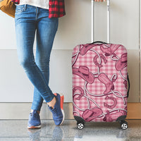 Pink Hawaii Palaka Cowboy Luggage Cover Hawaiian Paniolo Festival Spirit