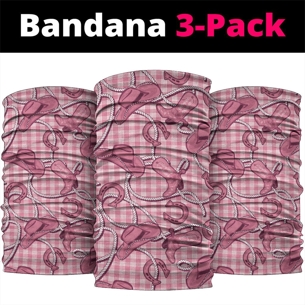 Pink Hawaii Palaka Cowboy Neck Gaiter Hawaiian Paniolo Festival Spirit