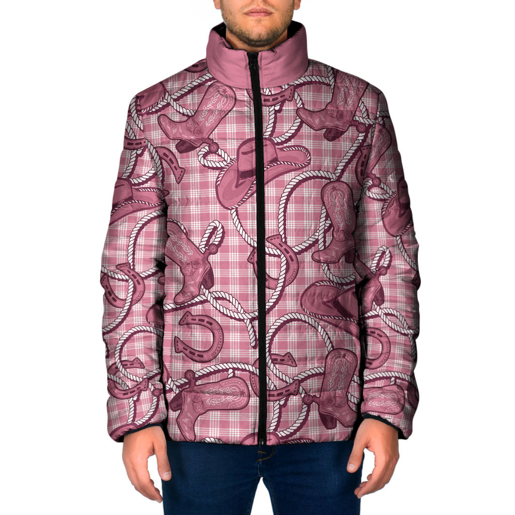 Pink Hawaii Palaka Cowboy Padded Jacket Hawaiian Paniolo Festival Spirit
