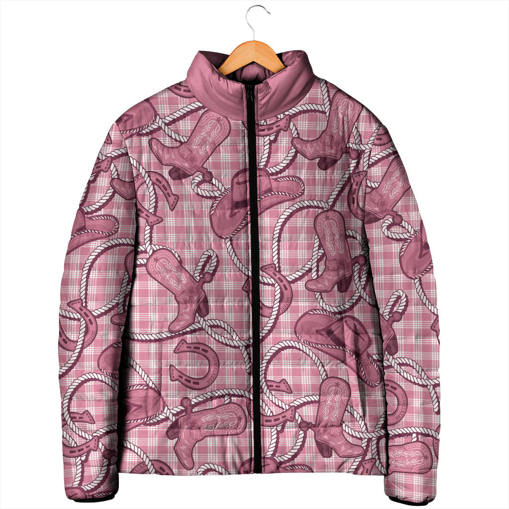 Pink Hawaii Palaka Cowboy Padded Jacket Hawaiian Paniolo Festival Spirit